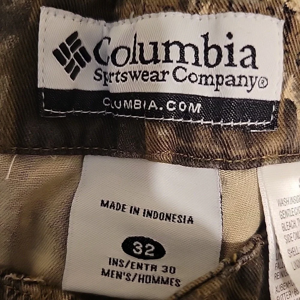Columbia Pants Mens 32x30 Camo Cargo Hunting Outdoor‎ Mossy Oak Camouflage